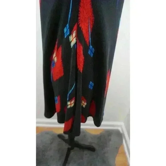 LuLaRoe Carly Dress - Black with Red and Blue Print - Size XS - Picture 11 of 12